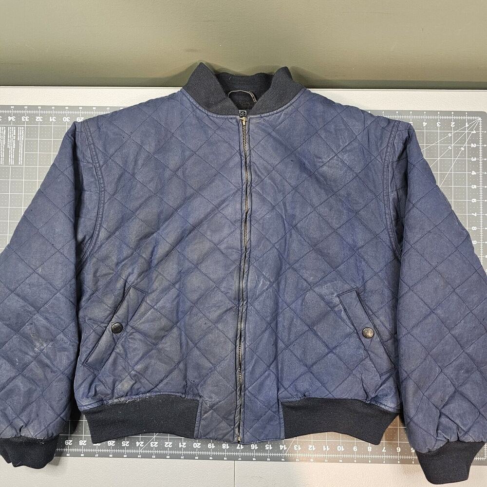 Vintage Polo Ralph Lauren Jacket XL Oilcloth Quilted Bomber Canvas Cropped Waxed